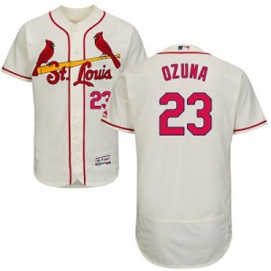 Authentic Men's Marcell Ozuna Cream Alternate Jersey - #23 Baseball St. Louis Cardinals Flex Base
