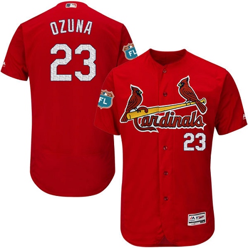 Authentic Men's Marcell Ozuna Red Alternate Jersey - #23 Baseball St. Louis Cardinals Flex Base