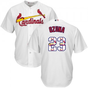 Authentic Men's Marcell Ozuna White Jersey - #23 Baseball St. Louis Cardinals Cool Base Team Logo Fashion