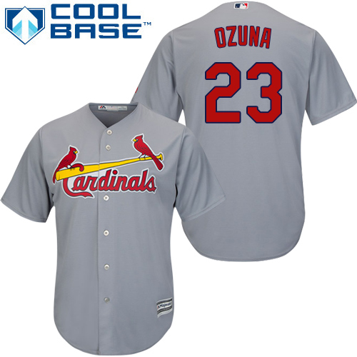 Replica Men's Marcell Ozuna Grey Road Jersey - #23 Baseball St. Louis Cardinals Cool Base