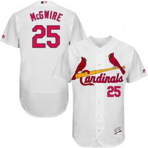 Authentic Men's Mark McGwire White Home Jersey - #25 Baseball St. Louis Cardinals Flex Base