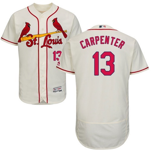 Authentic Men's Matt Carpenter Cream Alternate Jersey - #13 Baseball St. Louis Cardinals Flex Base