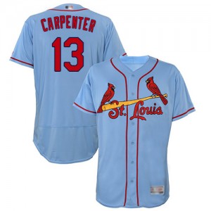 Authentic Men's Matt Carpenter Light Blue Alternate Jersey - #13 Baseball St. Louis Cardinals Flex Base