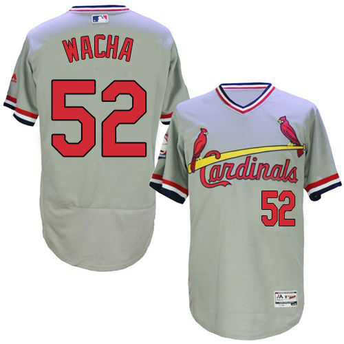 Men's St. Louis Cardinals #52 Michael Wacha Grey Flexbase Authentic Collection Cooperstown Baseball Jersey