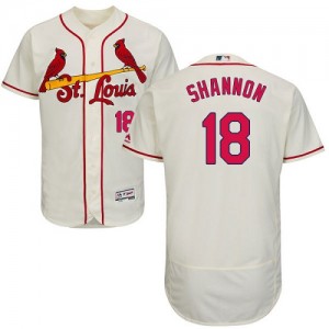 Authentic Men's Mike Shannon Cream Alternate Jersey - #18 Baseball St. Louis Cardinals Flex Base