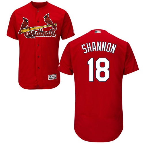 Authentic Men's Mike Shannon Red Alternate Jersey - #18 Baseball St. Louis Cardinals Flex Base