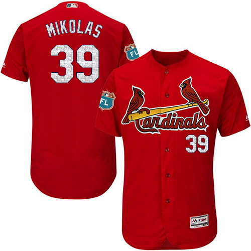 Authentic Men's Miles Mikolas Red Alternate Jersey - #39 Baseball St. Louis Cardinals Flex Base