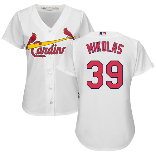 Authentic Women's Miles Mikolas White Home Jersey - #39 Baseball St. Louis Cardinals Cool Base