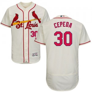 Authentic Men's Orlando Cepeda Cream Alternate Jersey - #30 Baseball St. Louis Cardinals Flex Base