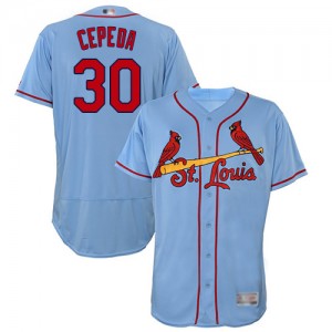 Authentic Men's Orlando Cepeda Light Blue Alternate Jersey - #30 Baseball St. Louis Cardinals Flex Base