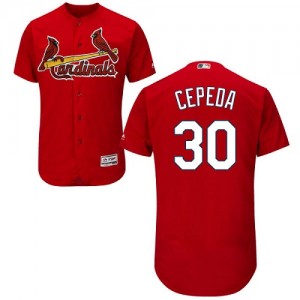 Authentic Men's Orlando Cepeda Red Alternate Jersey - #30 Baseball St. Louis Cardinals Flex Base