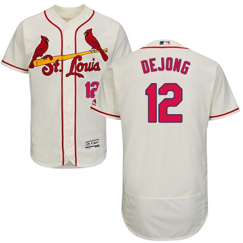 Authentic Men's Paul DeJong Cream Alternate Jersey - #12 Baseball St. Louis Cardinals Flex Base
