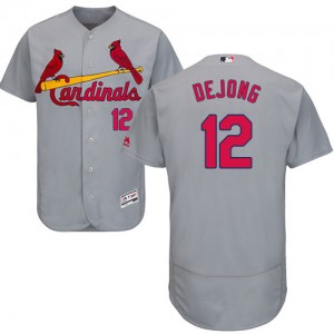 Authentic Men's Paul DeJong Grey Road Jersey - #12 Baseball St. Louis Cardinals Flex Base