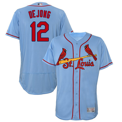 Authentic Men's Paul DeJong Light Blue Alternate Jersey - #12 Baseball St. Louis Cardinals Flex Base