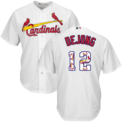 Authentic Men's Paul DeJong White Jersey - #12 Baseball St. Louis Cardinals Cool Base Team Logo Fashion