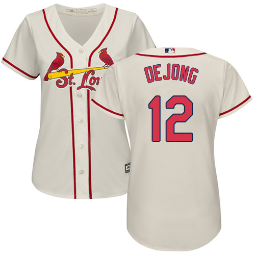 Authentic Women's Paul DeJong Cream Alternate Jersey - #12 Baseball St. Louis Cardinals Cool Base