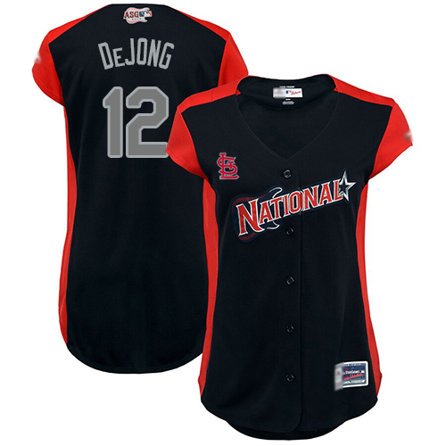 Authentic Women's Paul DeJong Navy Blue Jersey - #12 Baseball St. Louis Cardinals National League 2019 All-Star