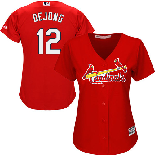 Authentic Women's Paul DeJong Red Alternate Jersey - #12 Baseball St. Louis Cardinals Cool Base