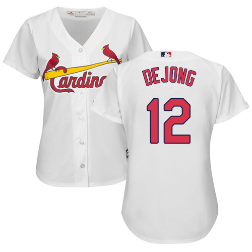 Authentic Women's Paul DeJong White Home Jersey - #12 Baseball St. Louis Cardinals Cool Base
