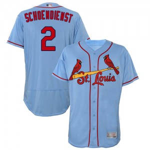 Authentic Men's Red Schoendienst Light Blue Alternate Jersey - #2 Baseball St. Louis Cardinals Flex Base