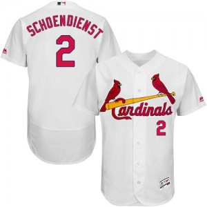 Authentic Men's Red Schoendienst White Home Jersey - #2 Baseball St. Louis Cardinals Flex Base