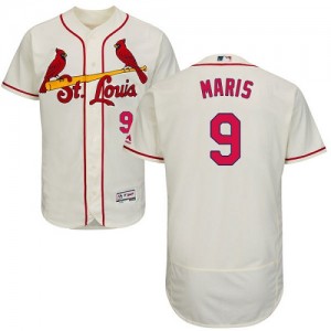 Authentic Men's Roger Maris Cream Alternate Jersey - #9 Baseball St. Louis Cardinals Flex Base