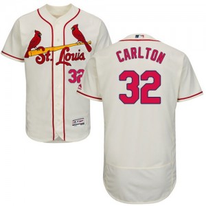 Authentic Men's Steve Carlton Cream Alternate Jersey - #32 Baseball St. Louis Cardinals Flex Base