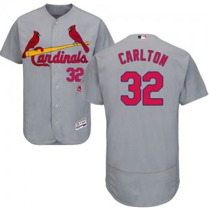 Authentic Men's Steve Carlton Grey Road Jersey - #32 Baseball St. Louis Cardinals Flex Base