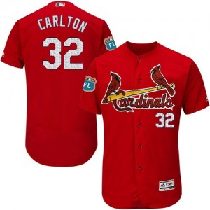 Authentic Men's Steve Carlton Red Alternate Jersey - #32 Baseball St. Louis Cardinals Flex Base