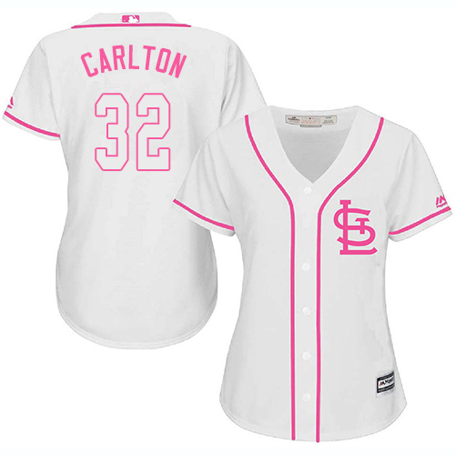 Authentic Women's Steve Carlton White Jersey - #32 Baseball St. Louis Cardinals Cool Base Fashion