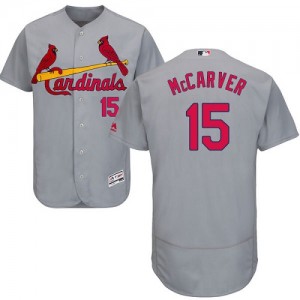 Authentic Men's Tim McCarver Grey Road Jersey - #15 Baseball St. Louis Cardinals Flex Base