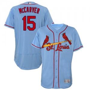 Authentic Men's Tim McCarver Light Blue Alternate Jersey - #15 Baseball St. Louis Cardinals Flex Base