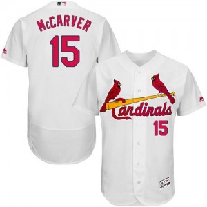 Authentic Men's Tim McCarver White Home Jersey - #15 Baseball St. Louis Cardinals Flex Base