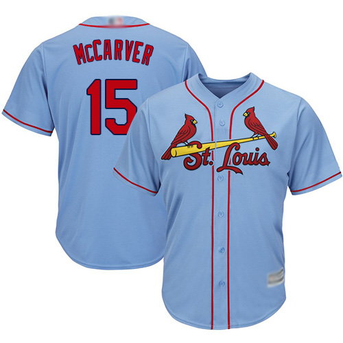 Authentic Youth Tim McCarver Light Blue Alternate Jersey - #15 Baseball St. Louis Cardinals Cool Base