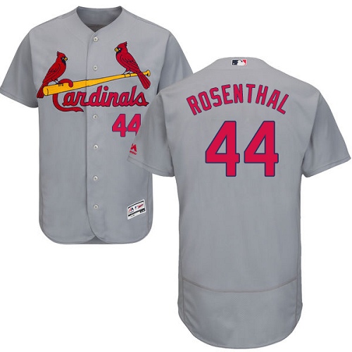 Authentic Men's Trevor Rosenthal Grey Road Jersey - #44 Baseball St. Louis Cardinals Flex Base