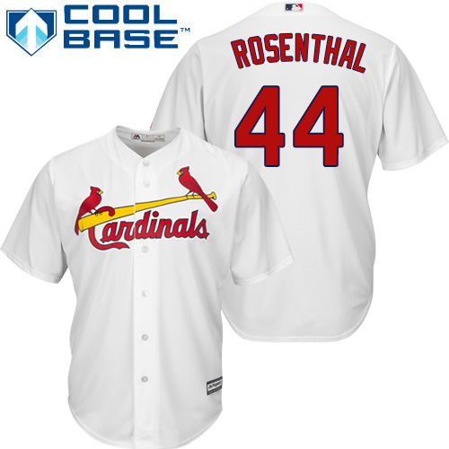 Men's St. Louis Cardinals #44 Trevor Rosenthal Replica White Home Cool Base Baseball Jersey