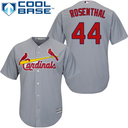 Youth St. Louis Cardinals #44 Trevor Rosenthal Replica Grey Road Cool Base Baseball Jersey