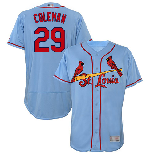 Authentic Men's Vince Coleman Light Blue Alternate Jersey - #29 Baseball St. Louis Cardinals Flex Base