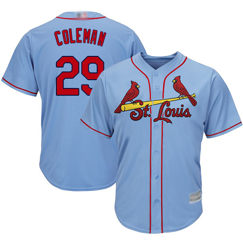 Authentic Youth Vince Coleman Light Blue Alternate Jersey - #29 Baseball St. Louis Cardinals Cool Base