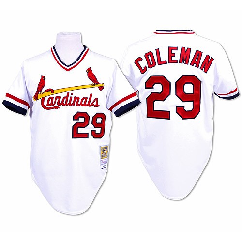 Men's St. Louis Cardinals #29 Vince Coleman Authentic White Throwback Baseball Jersey
