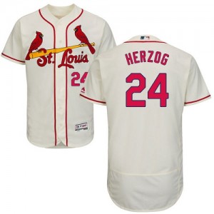 Authentic Men's Whitey Herzog Cream Alternate Jersey - #24 Baseball St. Louis Cardinals Flex Base