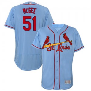 Authentic Men's Willie McGee Light Blue Alternate Jersey - #51 Baseball St. Louis Cardinals Flex Base